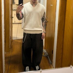 Abercrombie & Fitch Cream Sleeveless Sweater boxy fit LARGE